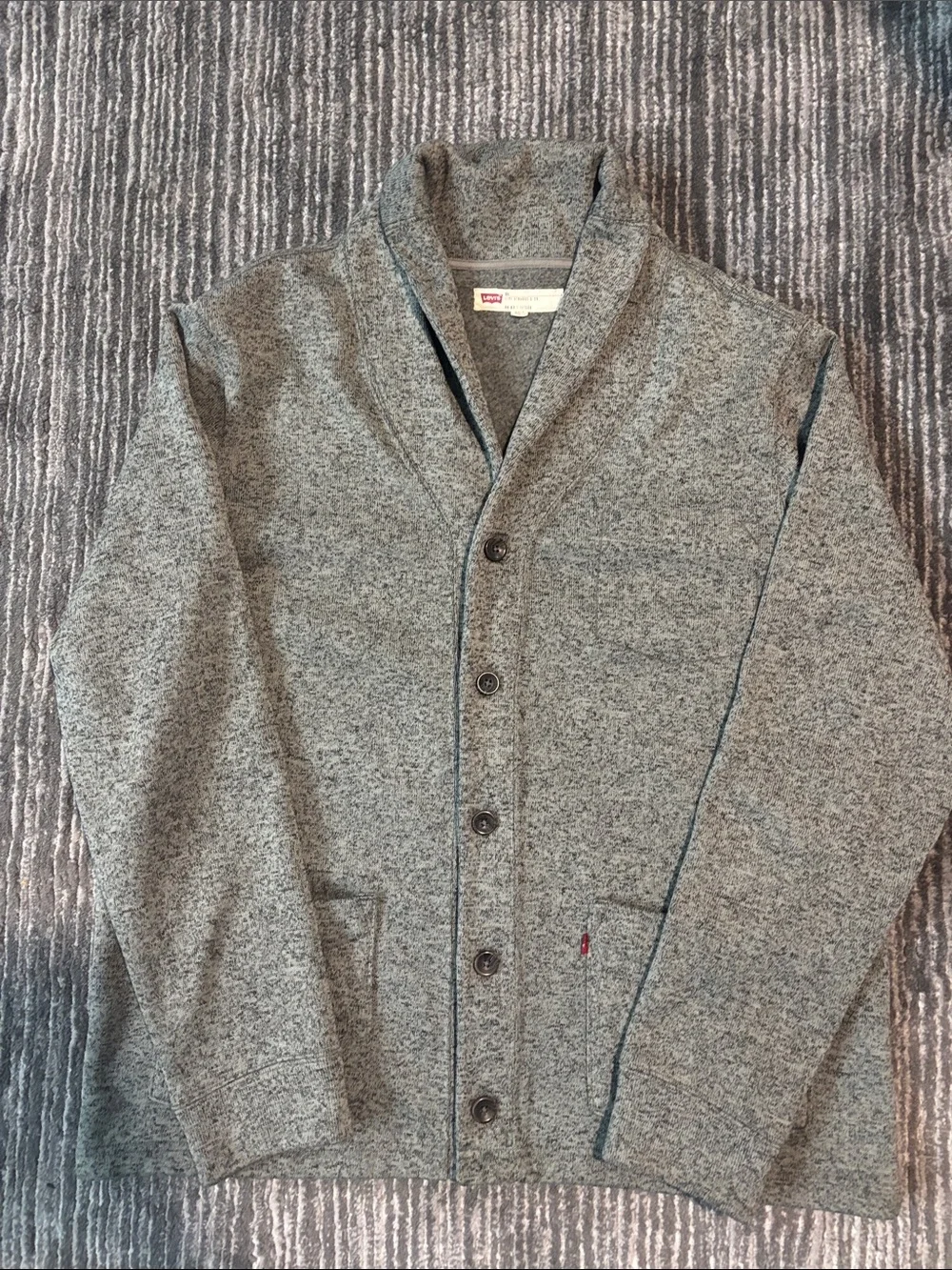 Levi's Heather Gray Shawl Collar Button-Up Cardigan